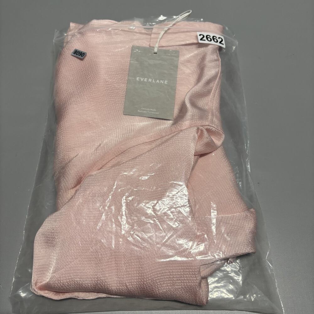 Everlane Shirt Women 6 Pink Textured Button Down Long Sleeve Relaxed Viscose NWT - Picture 13 of 13